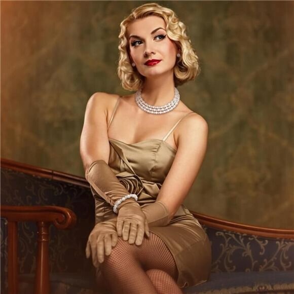 Pearl Rhinestone Jewelry Set for Women Pearl Necklace Bracelet Earrings - Picture 4 of 7